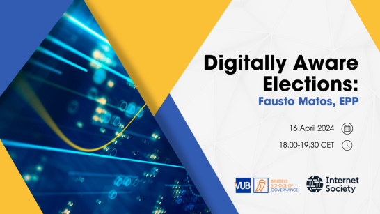 event banner about digitally aware elections - EPP speaker